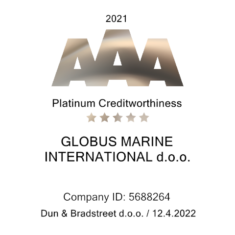Globusu Marine International dodeljen AAA Platinasti Sertifikat bonitetne izvrsnosti za 2021
